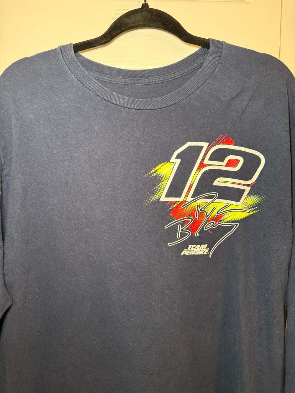 Team Penske Ryan Blaney 12 Long Sleeve Shirt Size Large Navy